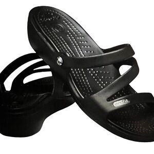 CROCS Patricia Wedge Strappy Slides Slip On Sandals Women’s size 9